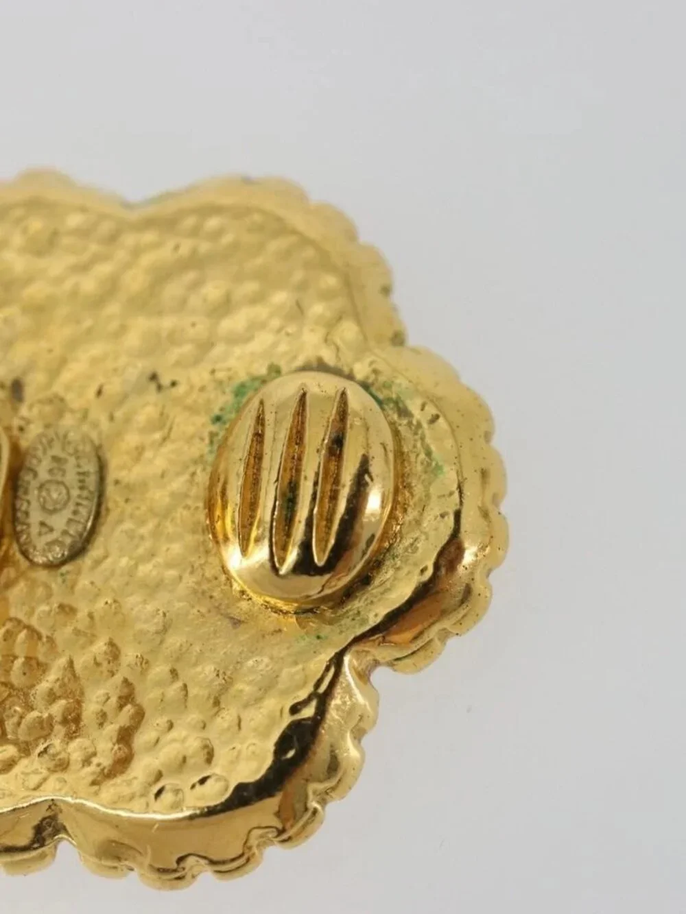CHANEL Earring Metal Gold Tone CC Auth BA13636M